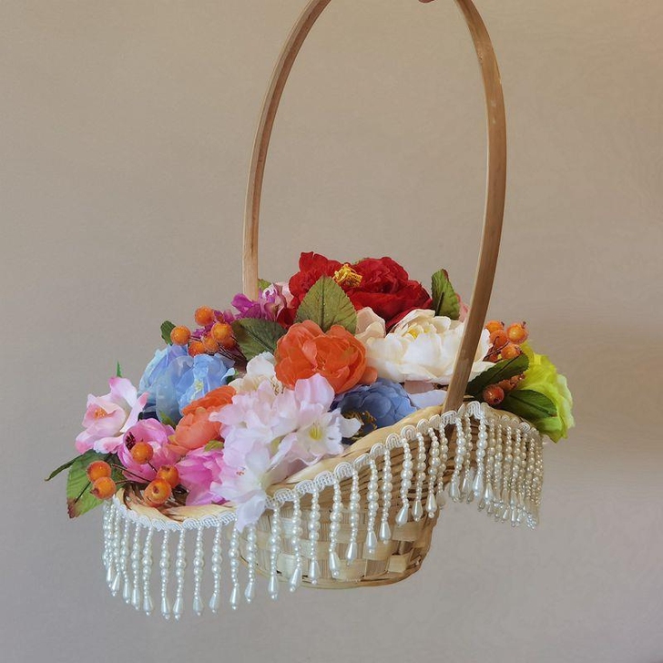 汉服摄影道具花篮新古典古风 非偏远...