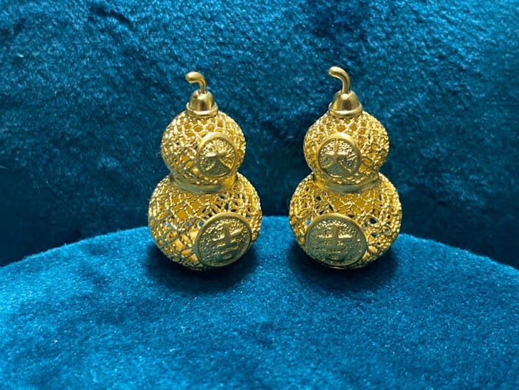 大吉黄金葫芦吊坠花丝工艺