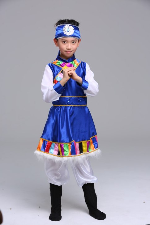 六一儿童幼儿园表演舞蹈男女童少数民族服装三...