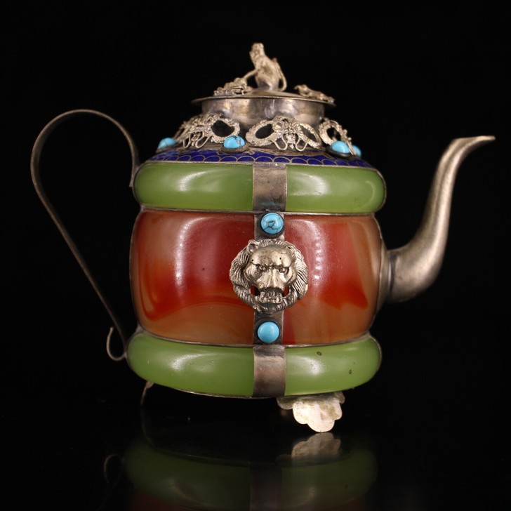 古玩古董收藏旧货  珍藏纯手工纯铜打造镶嵌...