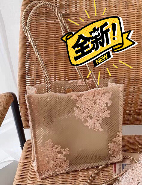 法式仙女包包韩国蕾丝手提购物袋复古刺绣，蕾...