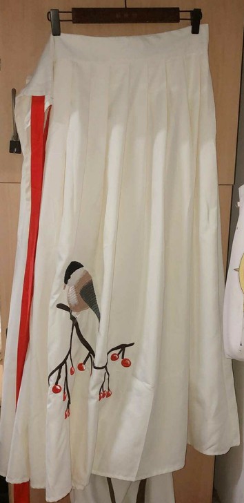 画小楼齐腰汉服汉元素褶裙S码裙长95穿一洗...