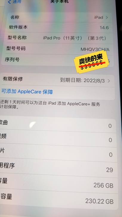 iPadPro2021 银色256g