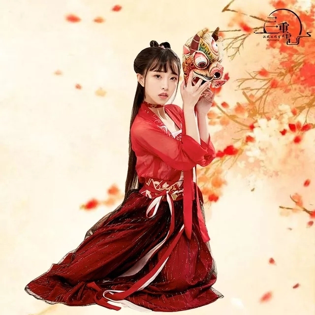十三余小豆蔻儿彼岸花汉服女汉元素对襟齐腰襦...