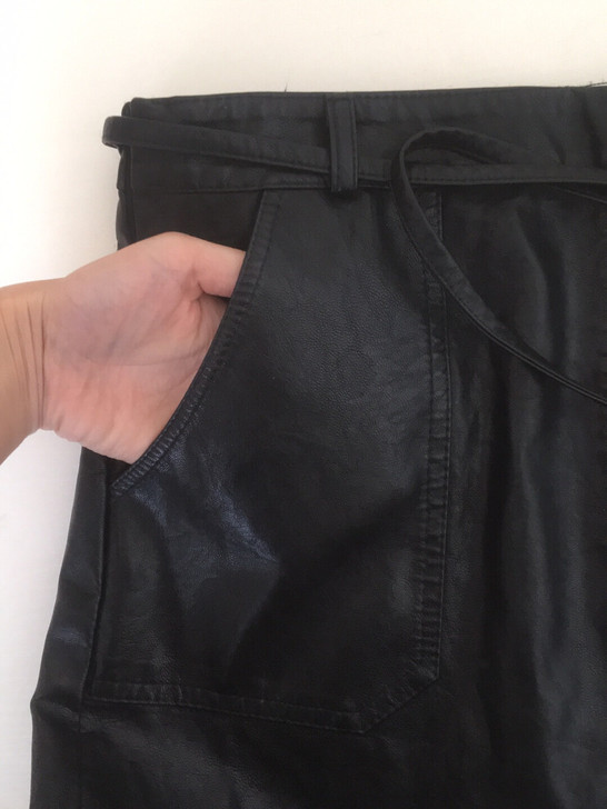 女款皮裙  侧拉链带收紧腰带 ##amp；...