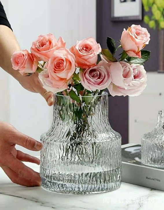 全新现代简约芬兰极冻冰川花瓶  欧式透明玻...