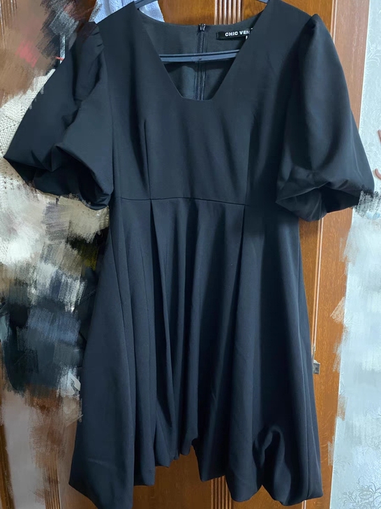 CHICVEN「关于未来」复古小众泡泡袖花...