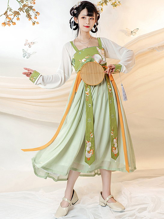 包邮花神记-青丘汉服女春夏国风汉元素连衣裙...