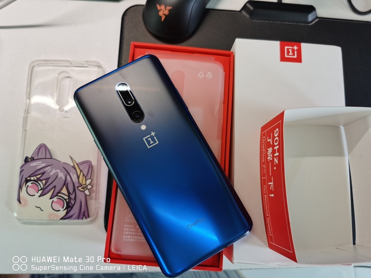 一加7pro星雾蓝，8+256g的，箱说全...