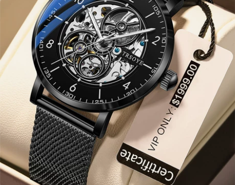 手表男表品牌防水自动机械表飞轮镂空正品男士...