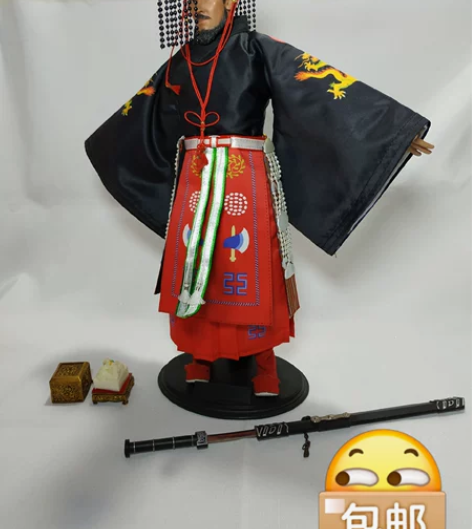 1/6皇帝兵人自D旒冕服衮冕秦始皇兵人手办...