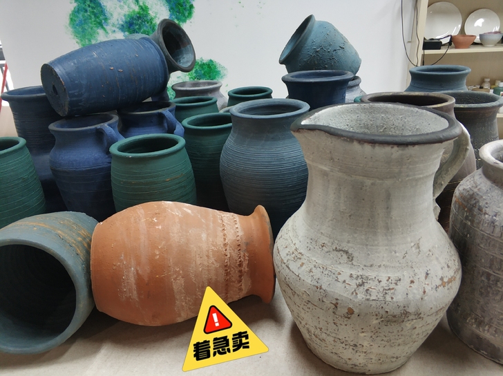 粗陶花瓶,种花插花都可