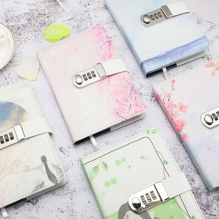 时尚带锁密码本 记事本 手账本