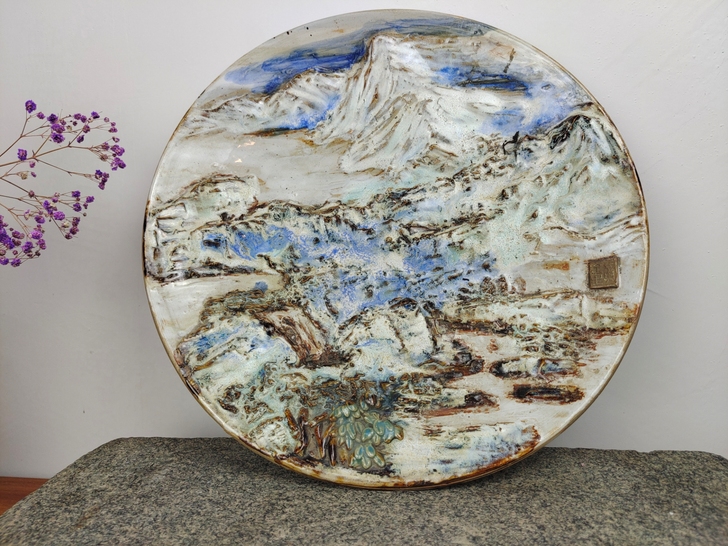 #石湾手工山水挂壁##石湾花盆#