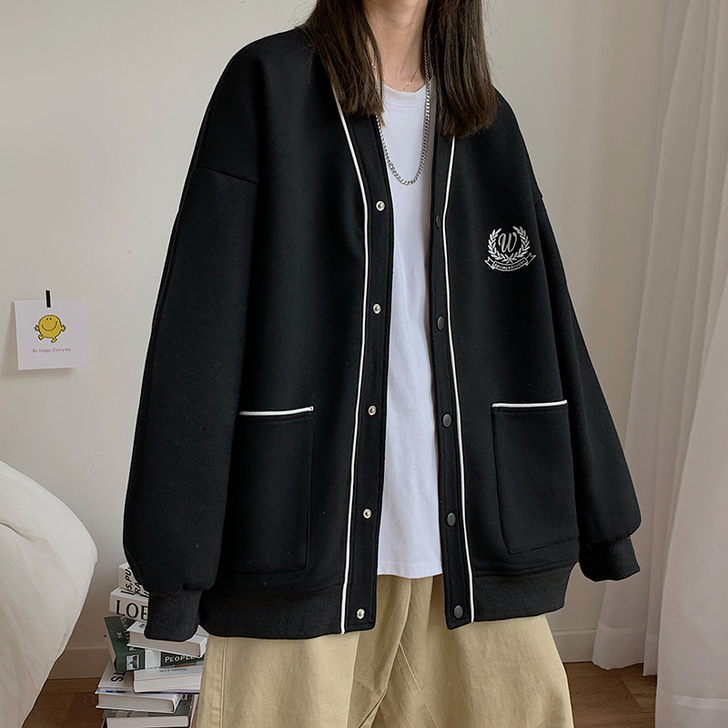 日系古着外套女宽松春秋盐系棒球服ins潮b...