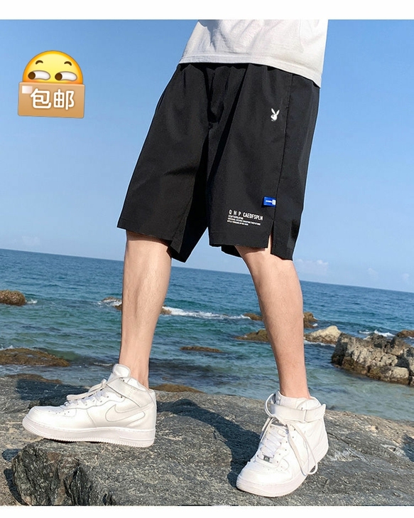 短裤男夏季潮流宽松薄款学生休闲五分裤运动百...