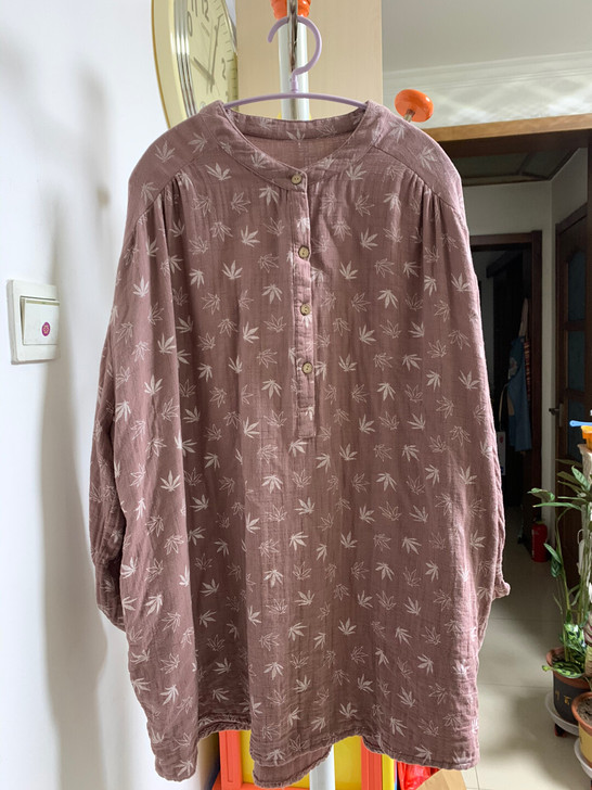 9新春夏棉纱宽松长袖套头碎花衬衫