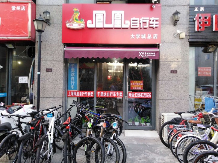常州武进大学城鸣新中路1号摩尔上品凤凰自行...