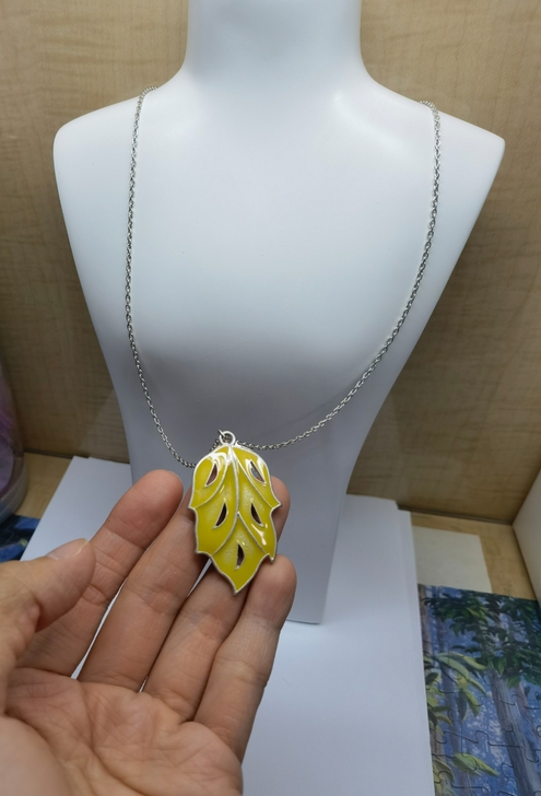 【孤品】浅黄色叶子项链