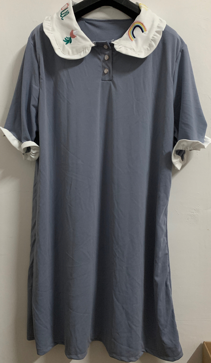 领口全刺绣可爱连衣裙，大码仙女来，120斤...