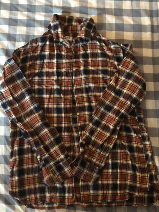 【优衣库法兰绒长袖衬衫-女-S码】