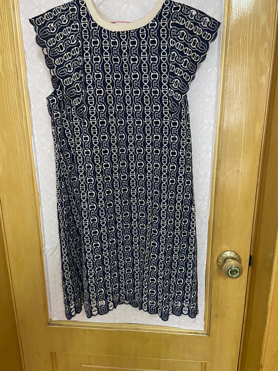 镂空绣花飞袖连衣裙 女