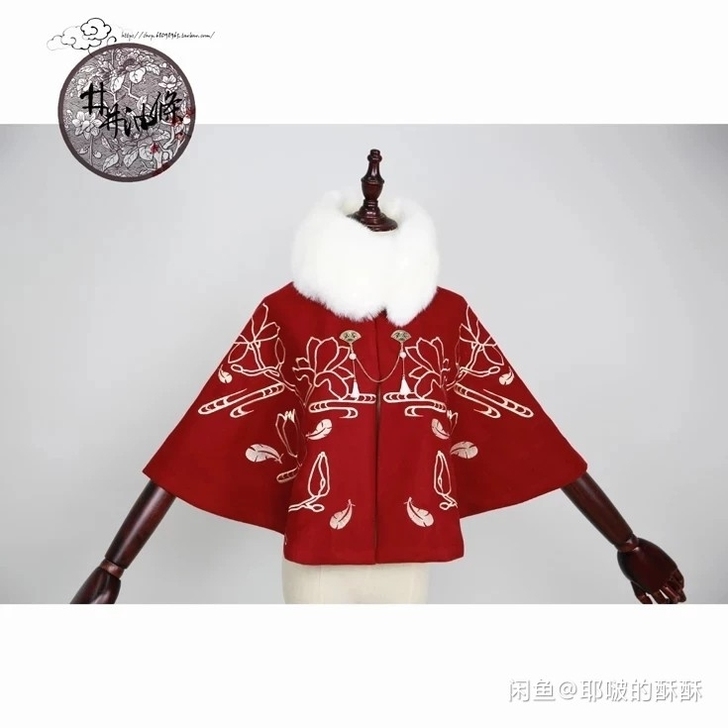 【井井油条】古装斗篷毛呢汉服春秋冬改良汉元...