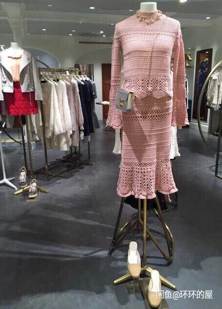 sindel绝对重工钩花镂空连衣裙两件套无...