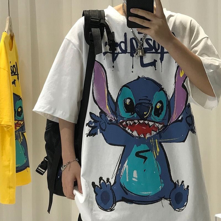 史迪仔潮牌t恤男潮流宽松百搭港风体恤ins...