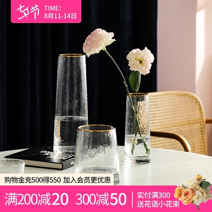 南十字星 轻奢花瓶摆件北欧客厅插花透明水培...