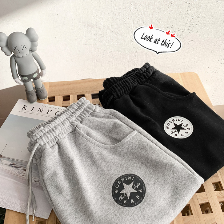 秋季束脚运动裤女ins潮宽松卫裤韩版学生显...