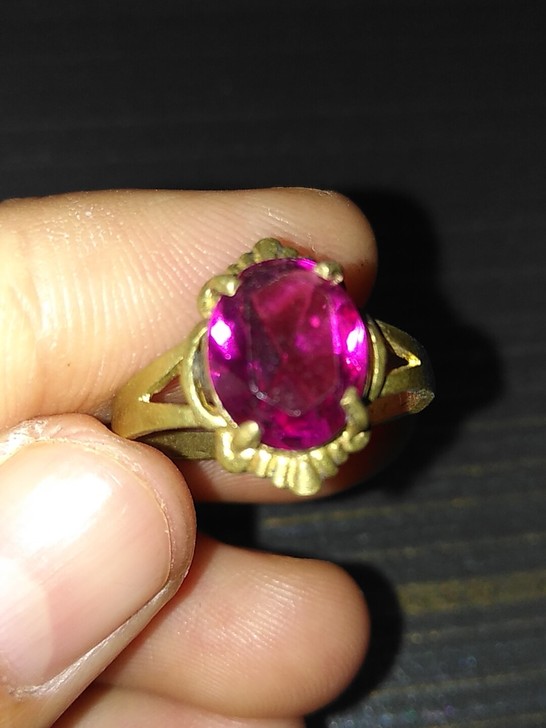 老戒指镶宝石圈口13