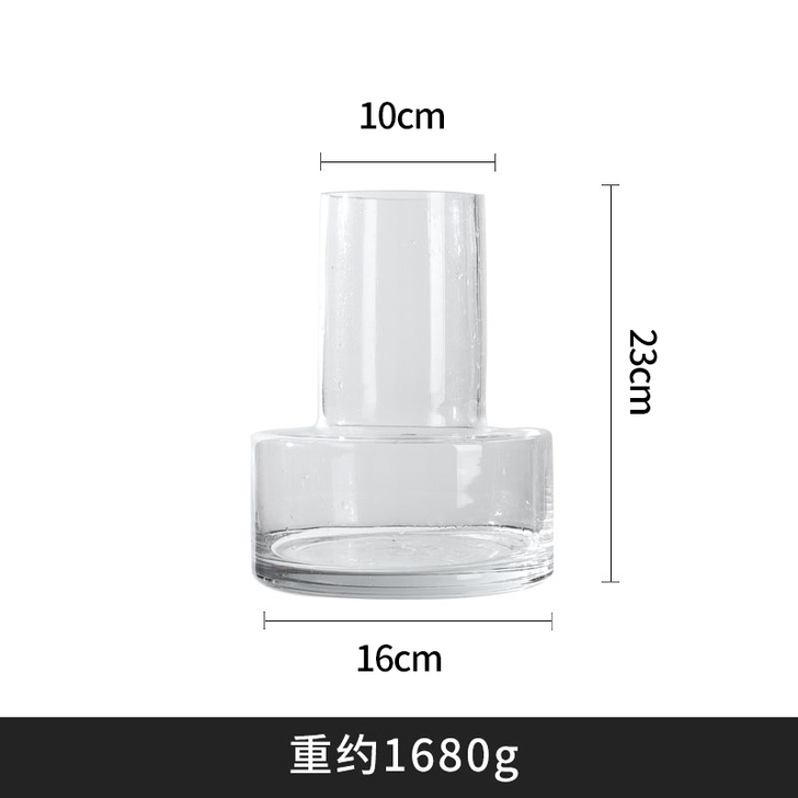 北欧玻璃花瓶餐桌客厅花艺插花美式干花花器简...