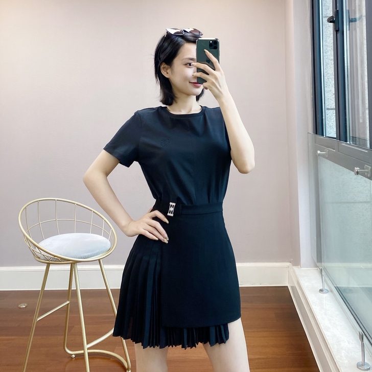 Qiaooo 暗黑不规则百褶半裙 战术裙 ...