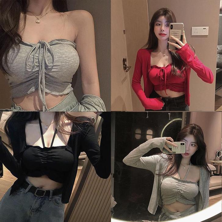 时尚休闲套装女秋2020新款短款开衫上衣性...