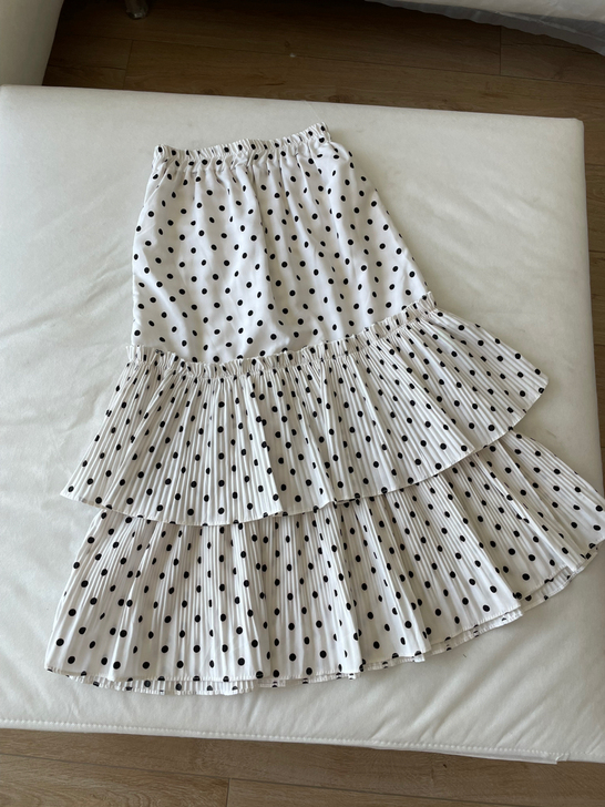 波点蛋糕半身裙