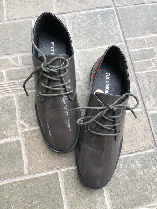 富贵鸟 漆皮单鞋英伦风复古