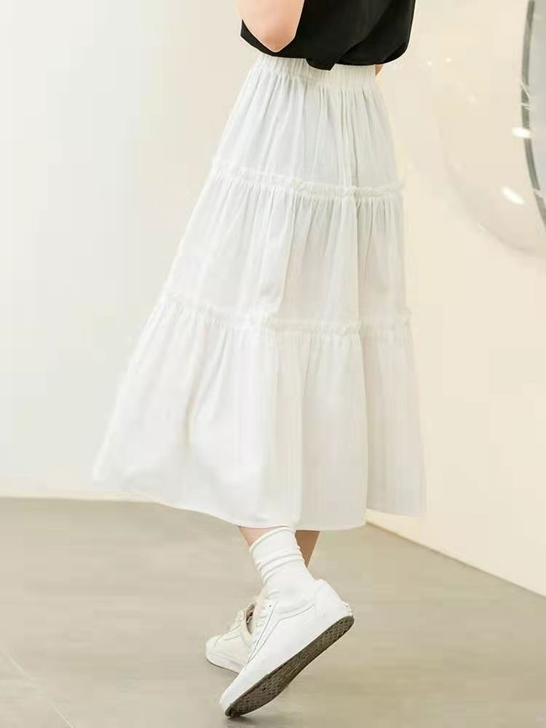 尔给 半身裙 蛋糕裙 白色m码