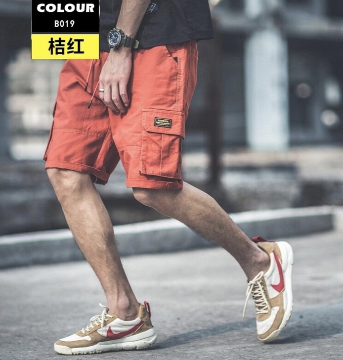 多口袋工装短裤男潮ins休闲5分外穿宽松潮...
