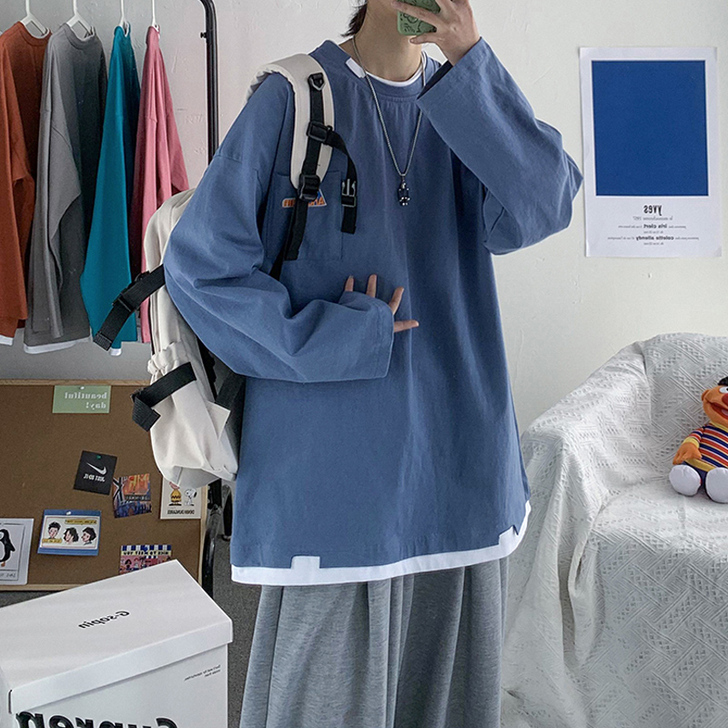 【狂欢价】长袖t恤女韩版宽松设计感小众上衣...