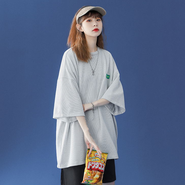 冰丝短袖女夏薄款凉感透气t恤ins潮网红宽...