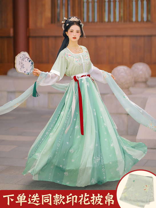 荨茉游园惊梦 正品原创汉服女间色三件套日常...