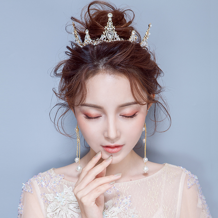 新娘头饰大气公主皇冠生日复古欧式森系仙美巴...