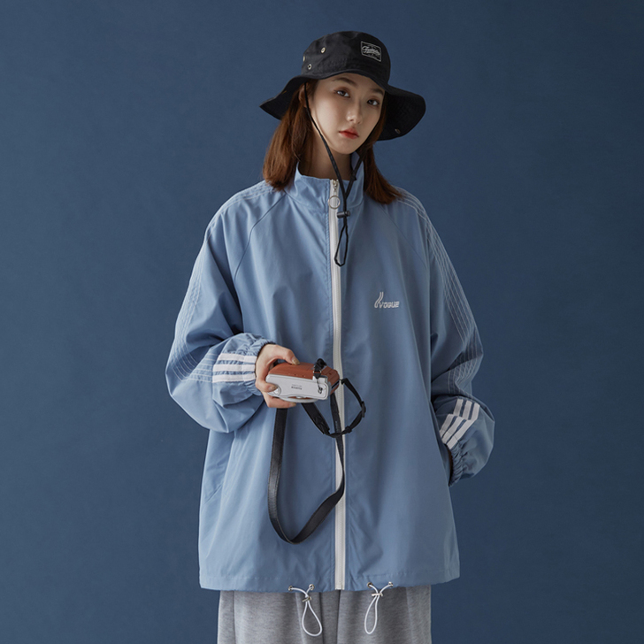 立领外套女春秋学生休闲运动百搭2021新款...