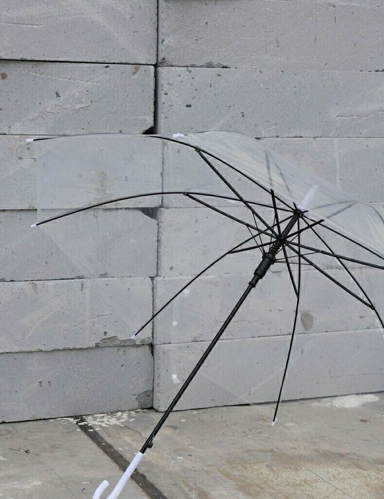创意透明雨伞， 8骨雨伞自动直柄长柄透明雨伞