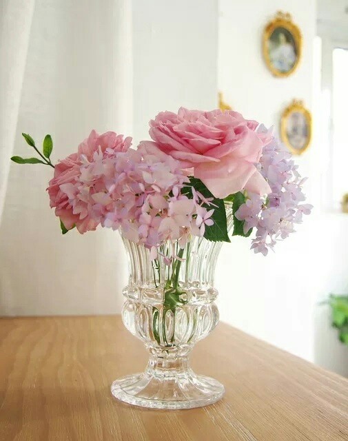 法式透明玻璃高脚花瓶插花水养客厅餐桌婚礼摆...