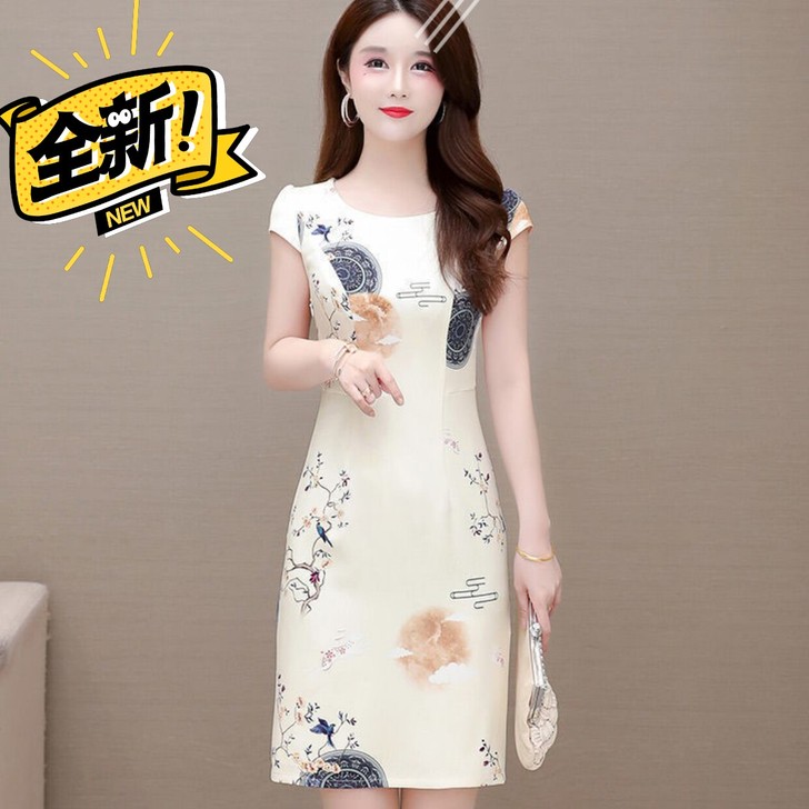 【甩卖】中老年妈妈装旗袍夏季复古高级感连衣...