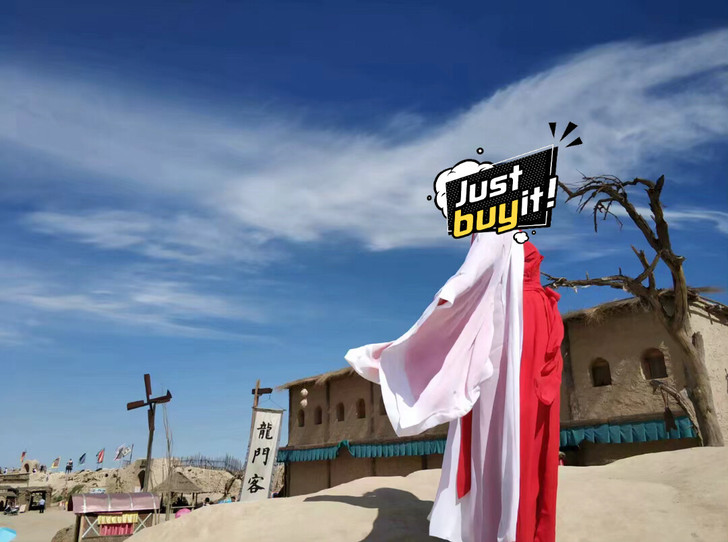 紫霞仙子，汉服红，拍照鲁美