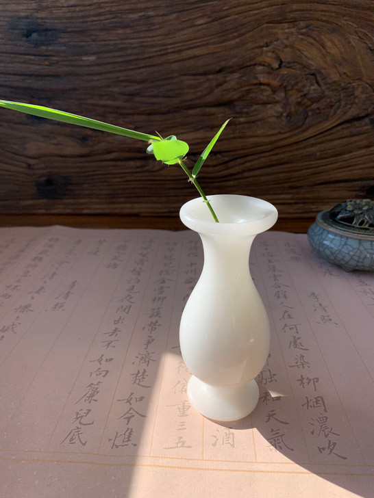 禅意花瓶 玉净瓶 玉石小花瓶 插花玉瓶