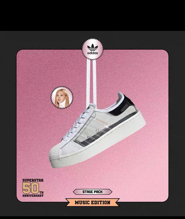 出阿迪达斯black pink同款厚底鞋3...